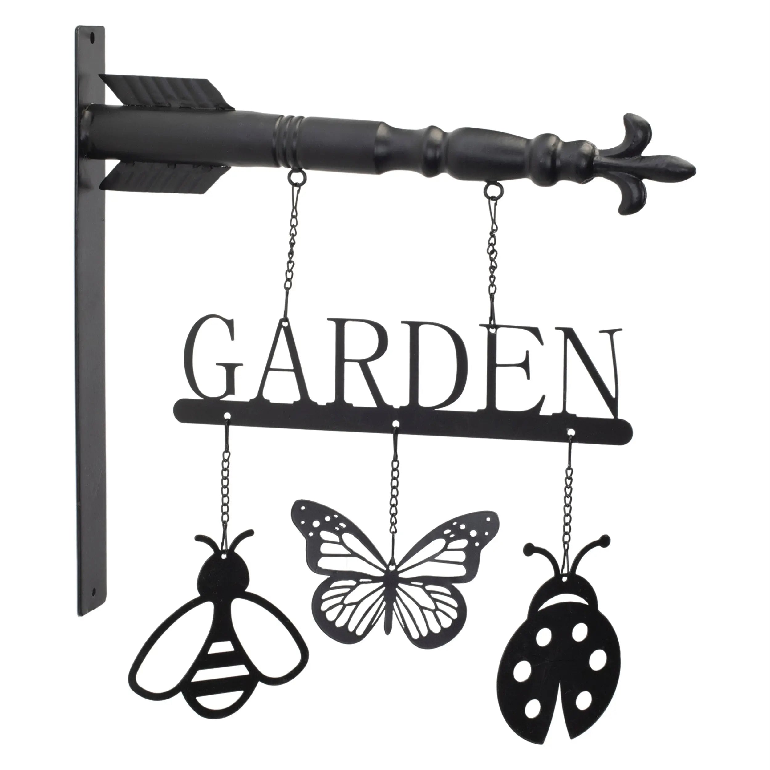 2" Black Metal Garden Sign Homeroots Outdoor