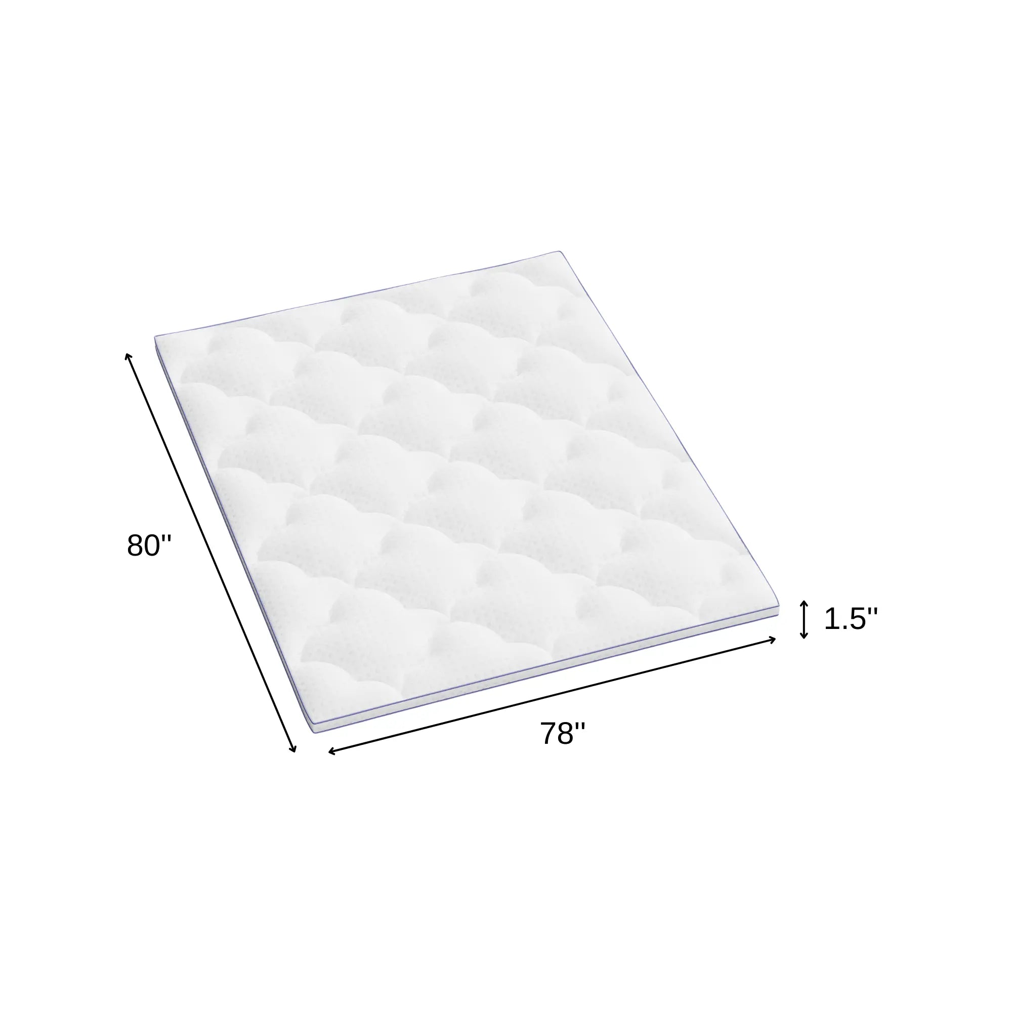 2" White Cotton King Mattress Topper - GreatEagleInc