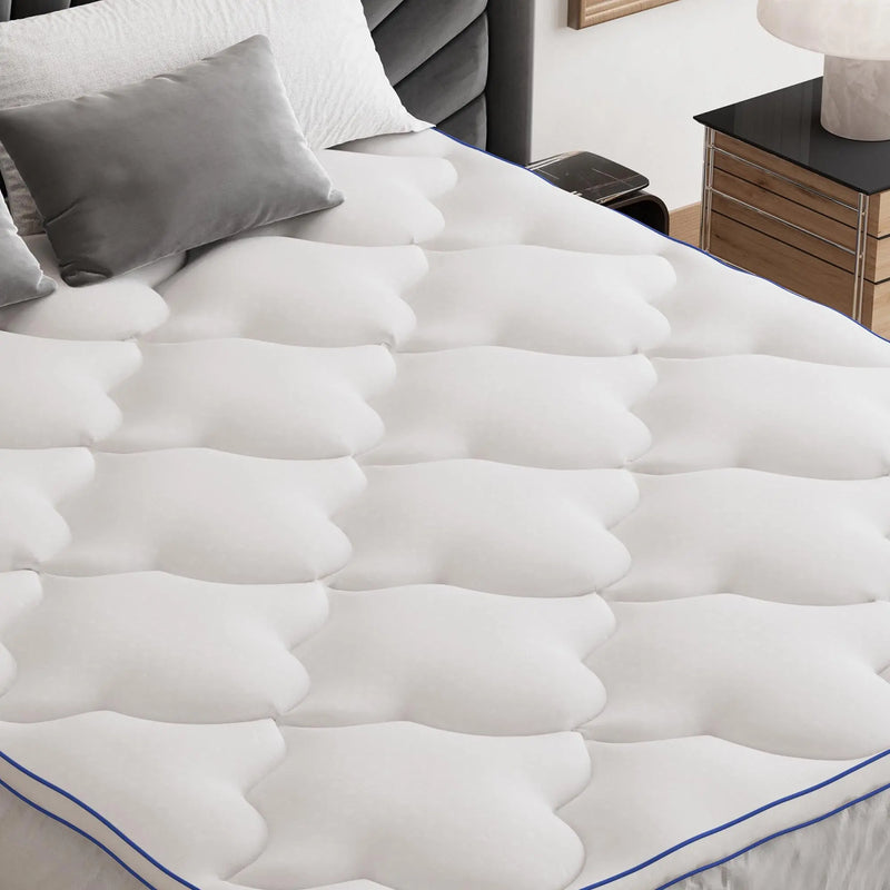 2" White Cotton King Mattress Topper - GreatEagleInc