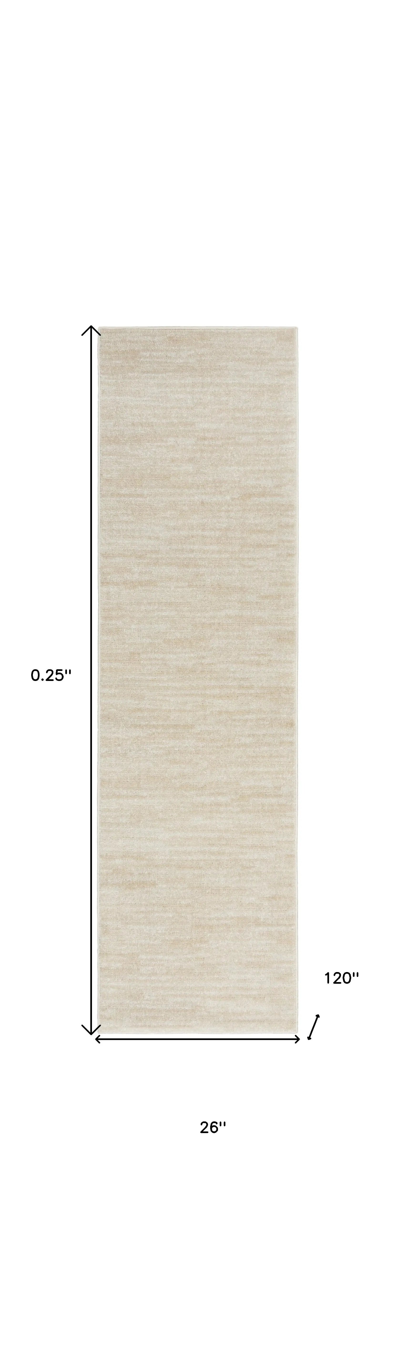 2' X 10' Ivory And Beige Non Skid Indoor Outdoor Runner Rug - GreatEagleInc