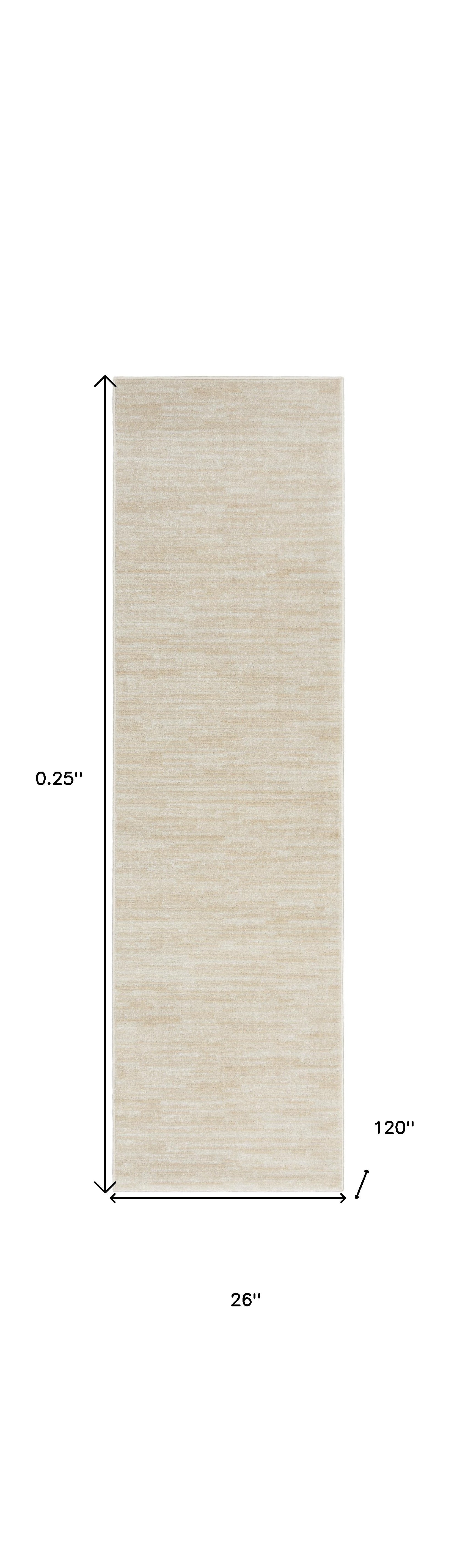 2' X 10' Ivory And Beige Non Skid Indoor Outdoor Runner Rug - GreatEagleInc