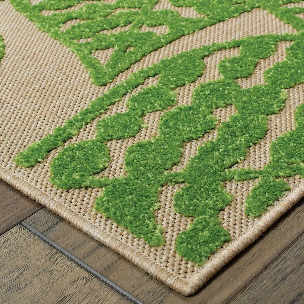 2' X 3' Beige and Black Floral Stain Resistant Indoor Outdoor Area Rug Homeroots Outdoor