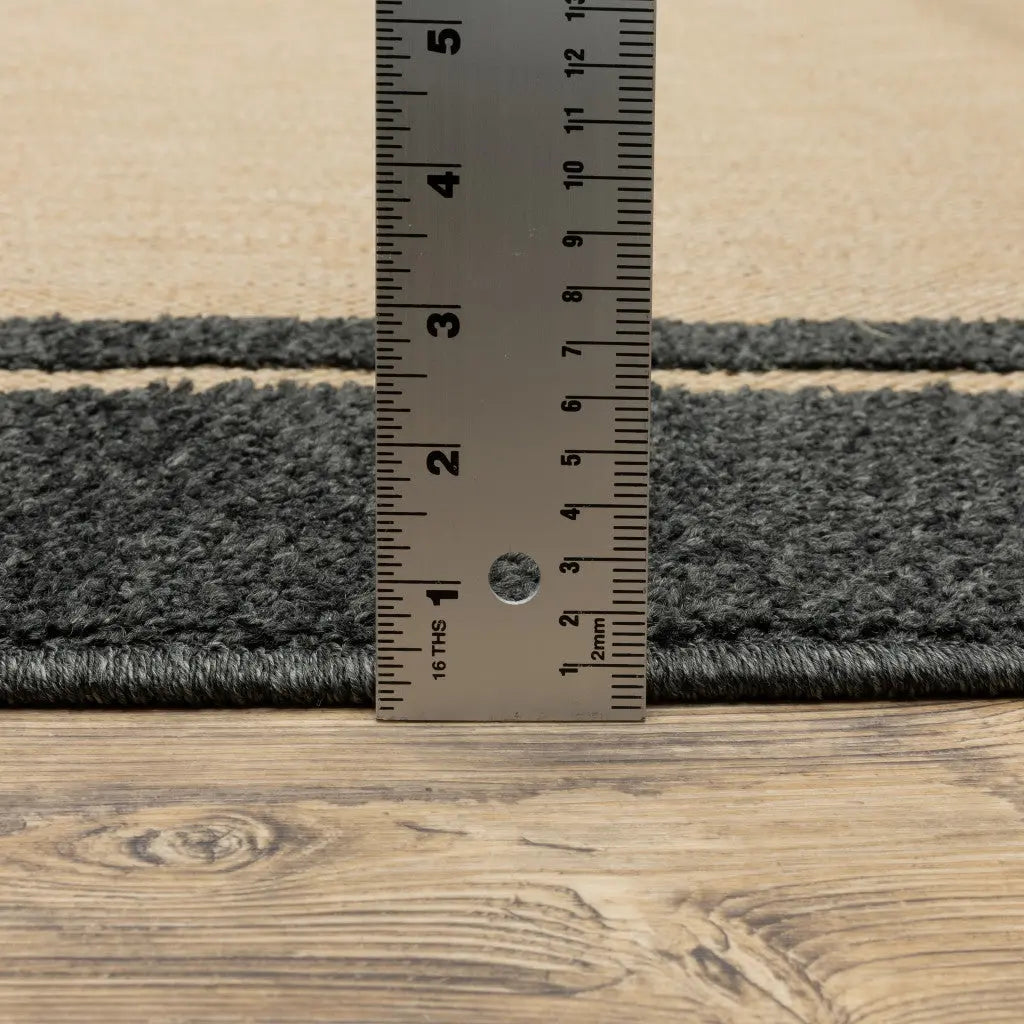2' X 3' Beige and Black Stain Resistant Indoor Outdoor Area Rug Homeroots Outdoor