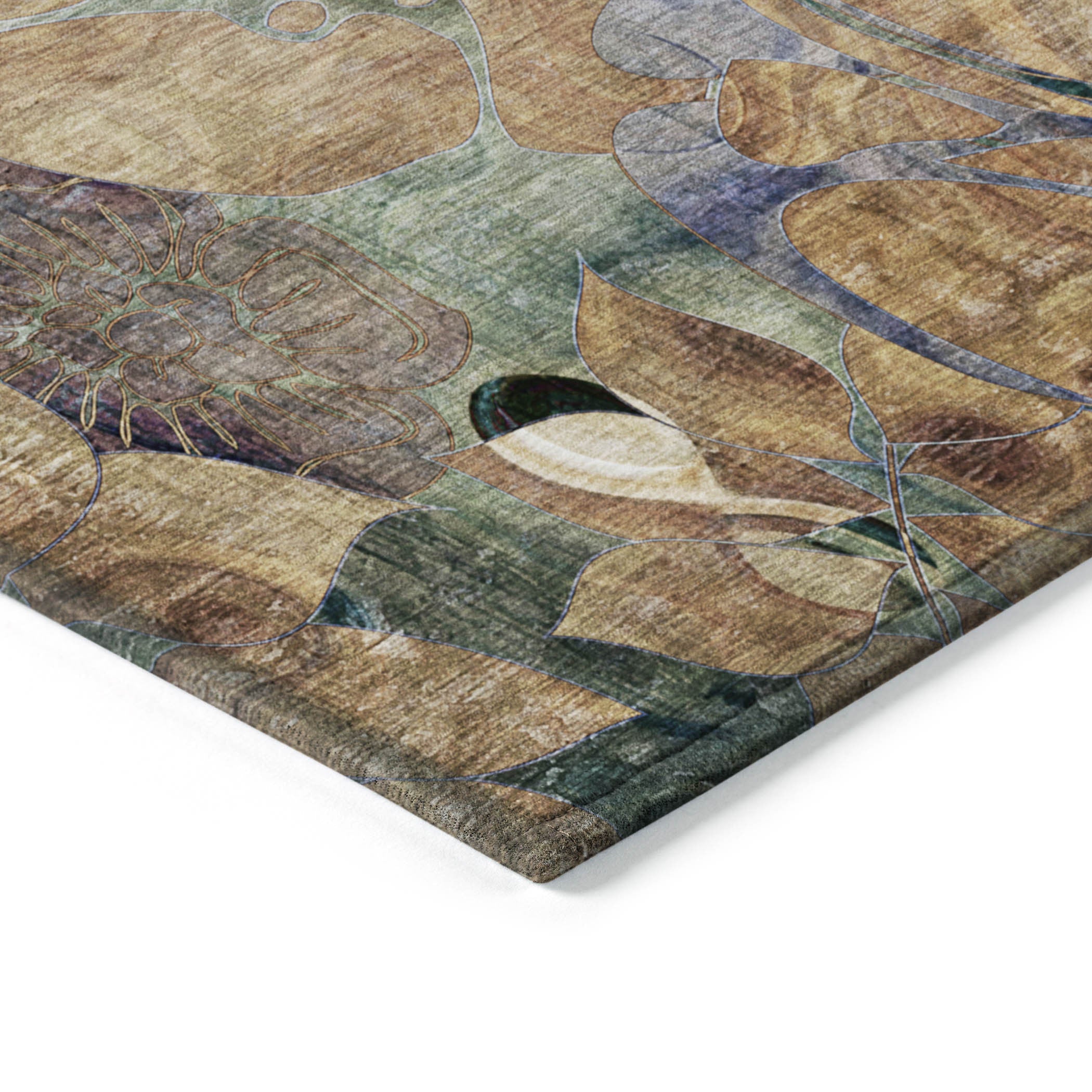 2' X 3' Beige and Blue Abstract Washable Indoor Outdoor Area Rug - GreatEagleInc