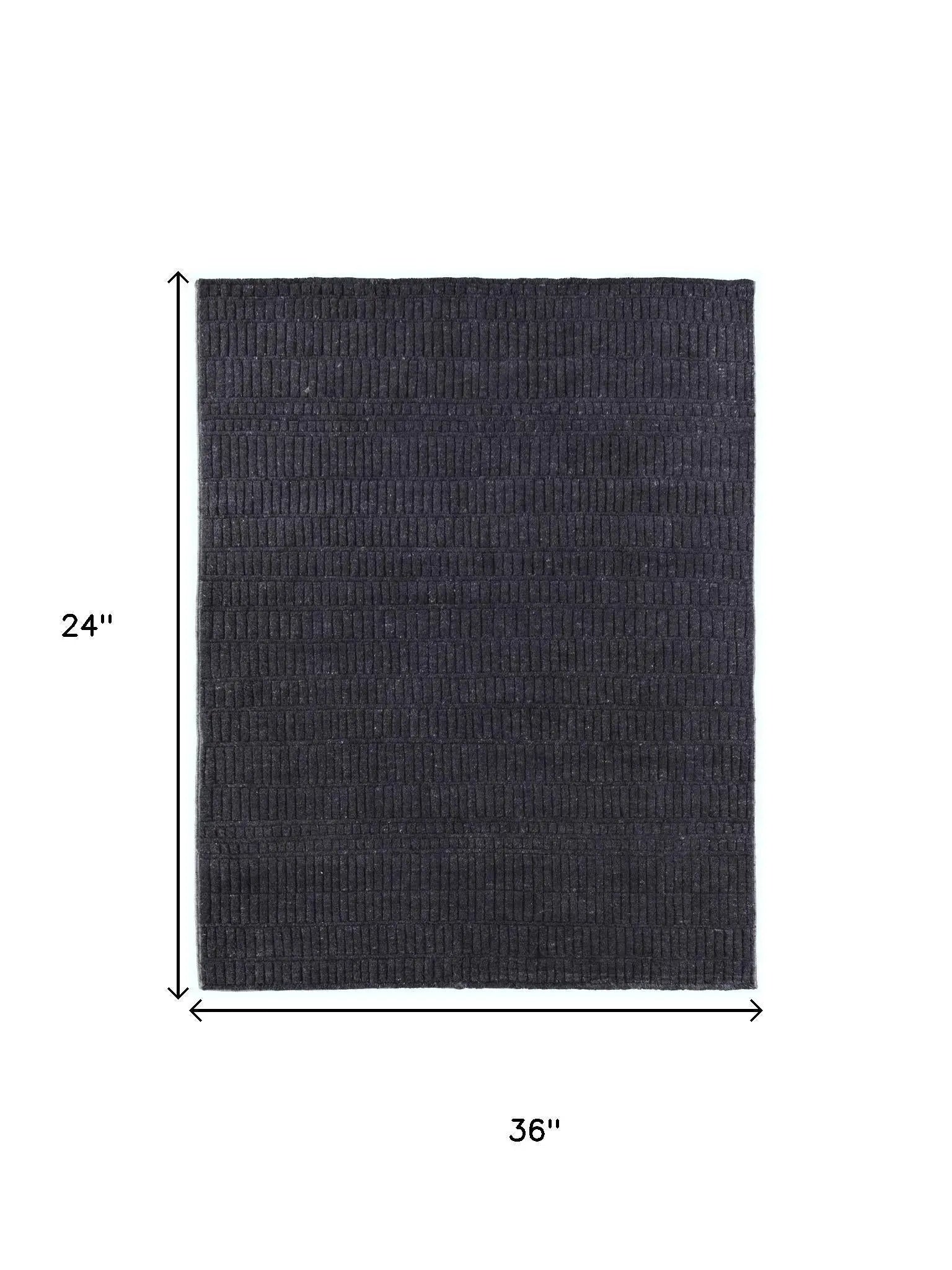 2' X 3' Black And Gray Wool Hand Knotted Area Rug Homeroots Home Decor