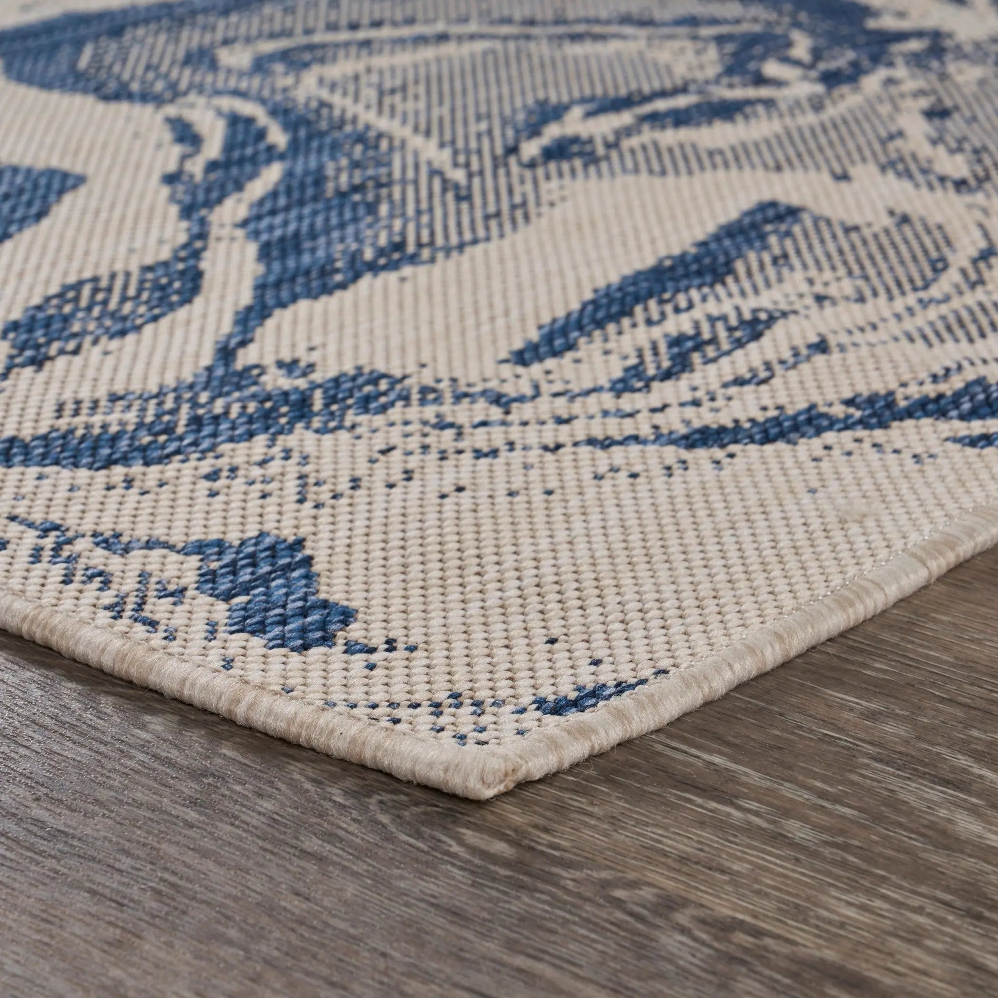 2' X 3' Blue And Gray Indoor Outdoor Area Rug Homeroots Outdoor
