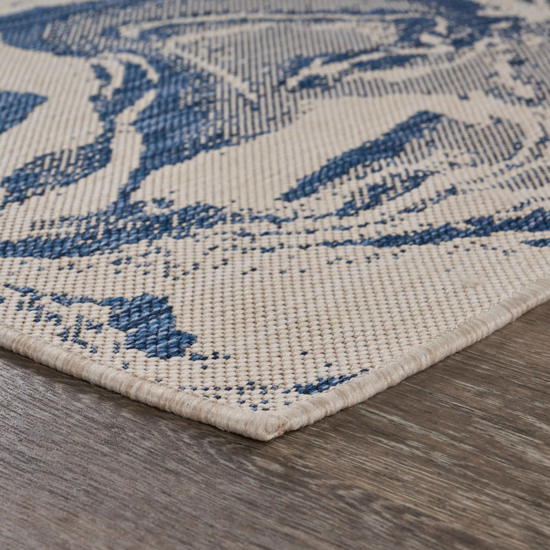2' X 3' Blue And Gray Indoor Outdoor Area Rug Homeroots Outdoor