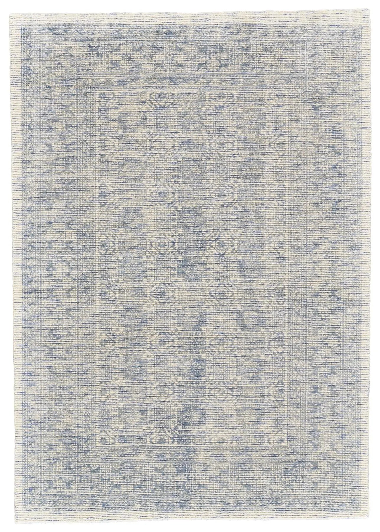 2' X 3' Blue And Ivory Oriental Hand Woven Area Rug Homeroots Home Decor