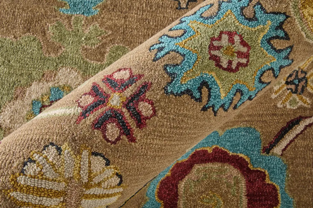2' X 3' Blue And Ivory Wool Floral Hand Tufted Area Rug Homeroots Home Decor