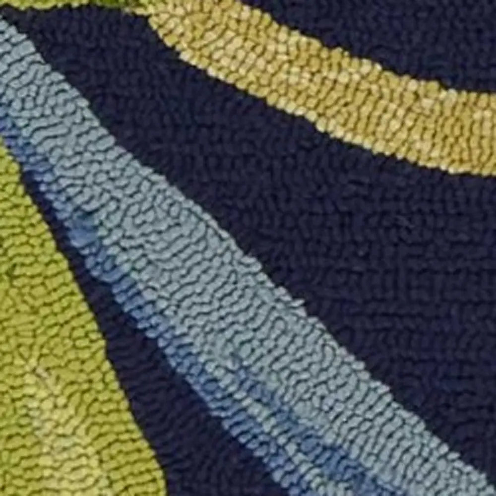 2' X 3' Blue Floral Handmade Indoor Outdoor Area Rug Homeroots Outdoor