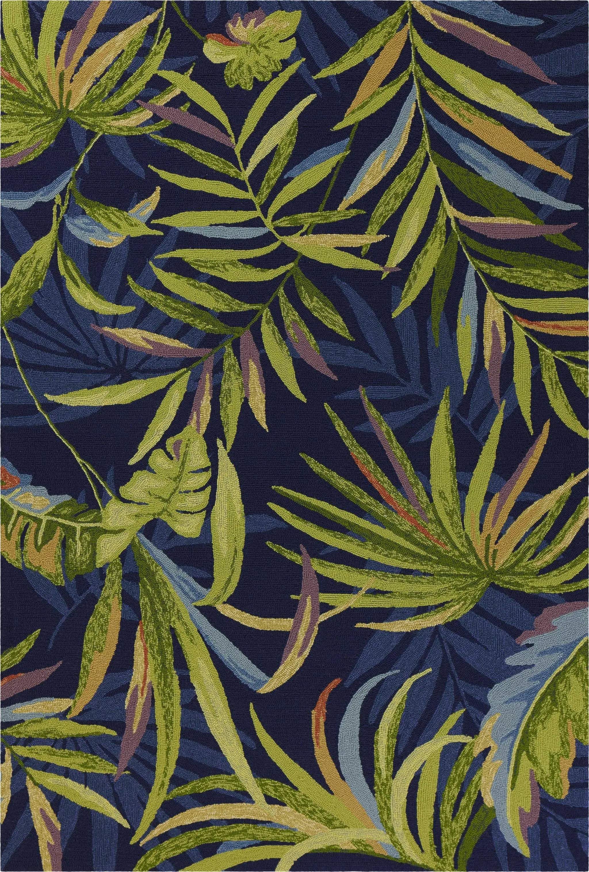 2' X 3' Blue Floral Handmade Indoor Outdoor Area Rug Homeroots Outdoor