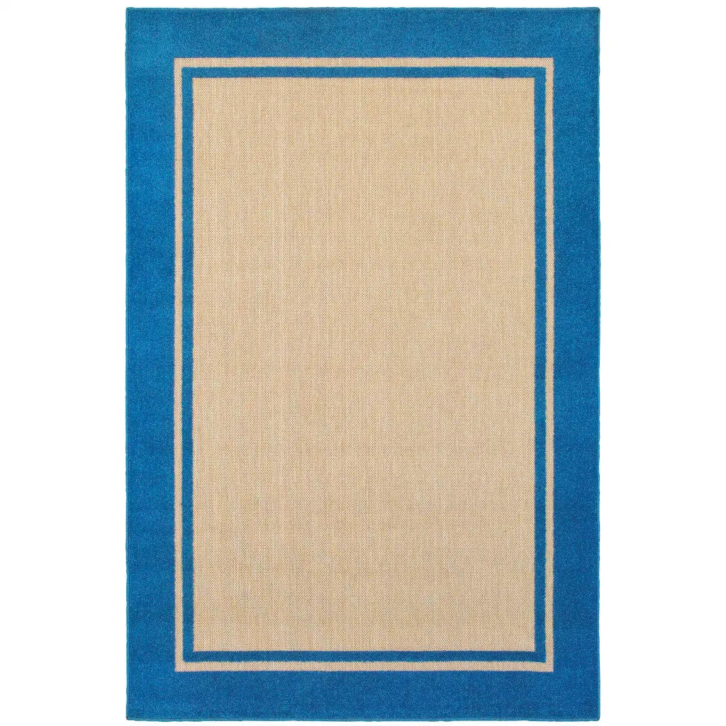 2' X 3' Blue and Beige Stain Resistant Indoor Outdoor Area Rug Homeroots Outdoor