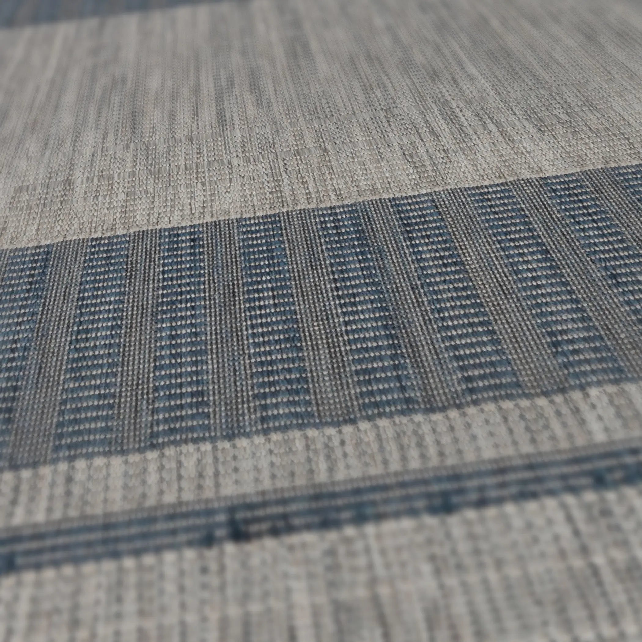 2' X 3' Blue and Gray Striped Stain Resistant Indoor Outdoor Area Rug Homeroots Outdoor