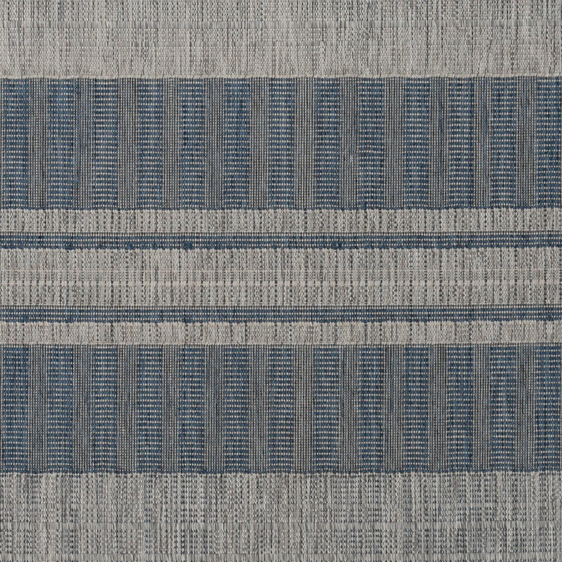 2' X 3' Blue and Gray Striped Stain Resistant Indoor Outdoor Area Rug Homeroots Outdoor