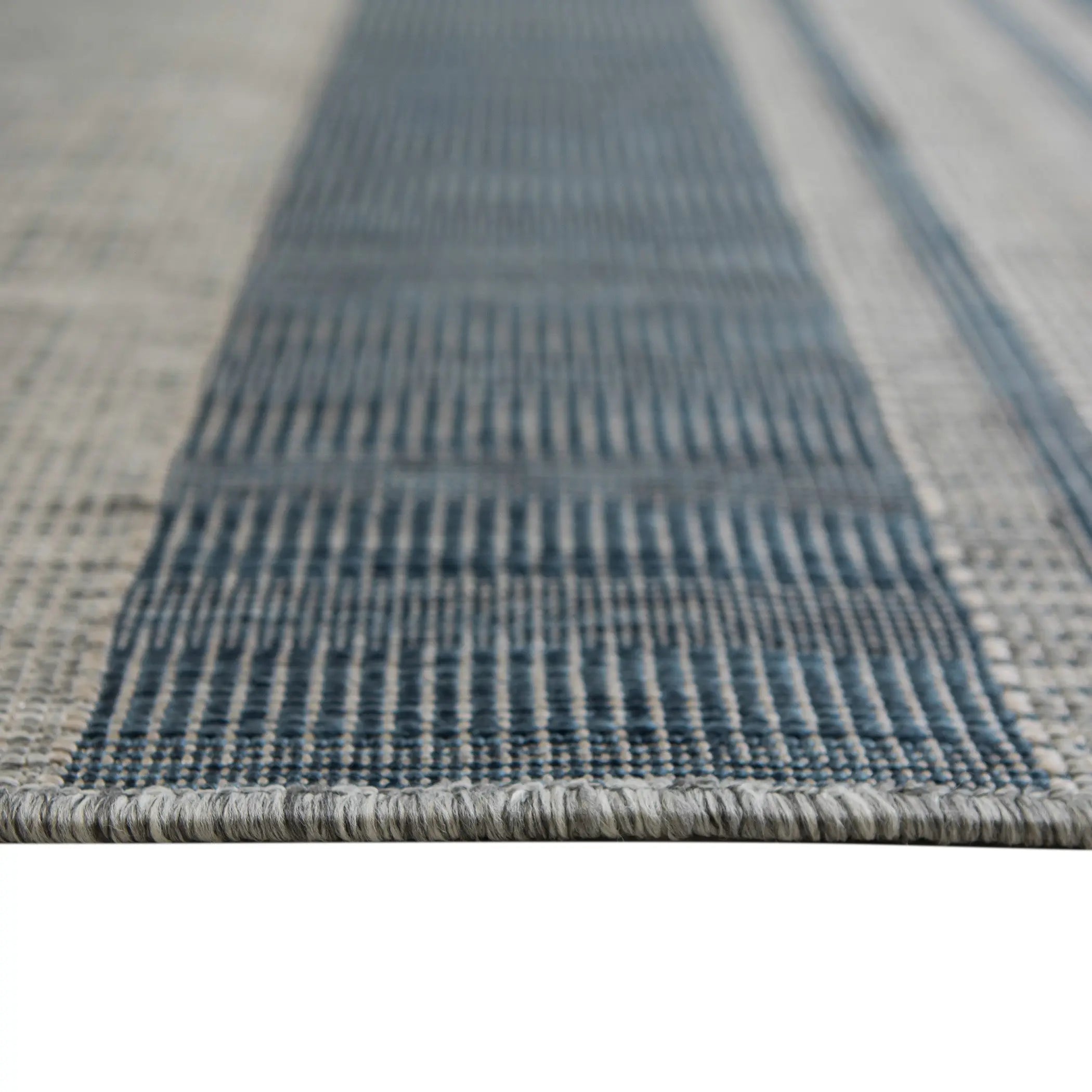 2' X 3' Blue and Gray Striped Stain Resistant Indoor Outdoor Area Rug Homeroots Outdoor
