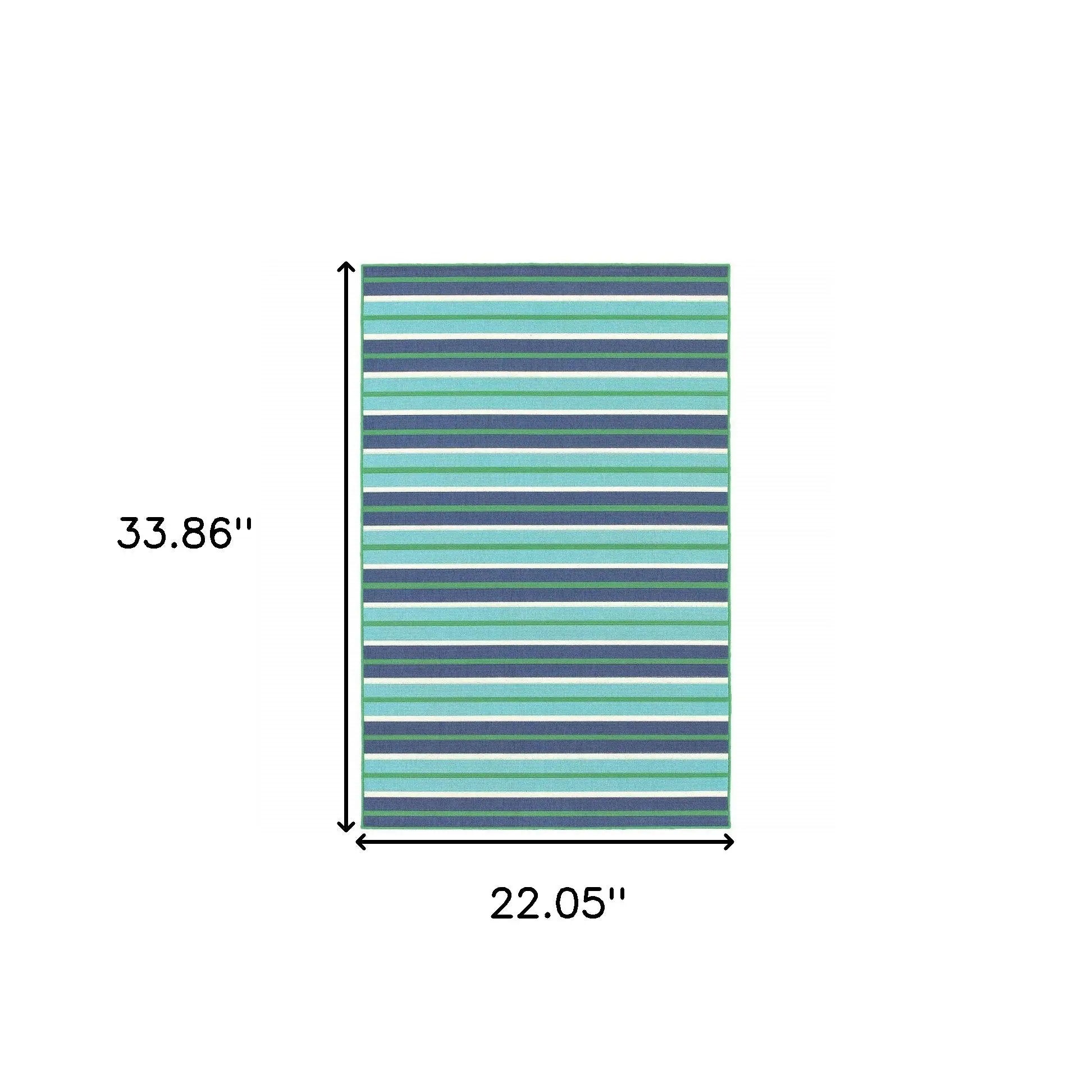 2' X 3' Blue and Green Geometric Stain Resistant Indoor Outdoor Area Rug Homeroots Outdoor