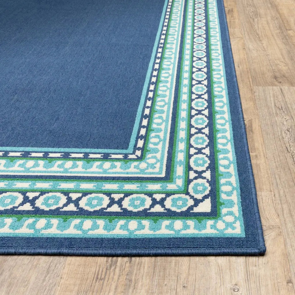 2' X 3' Blue and Green Indoor Outdoor Area Rug Homeroots Outdoor