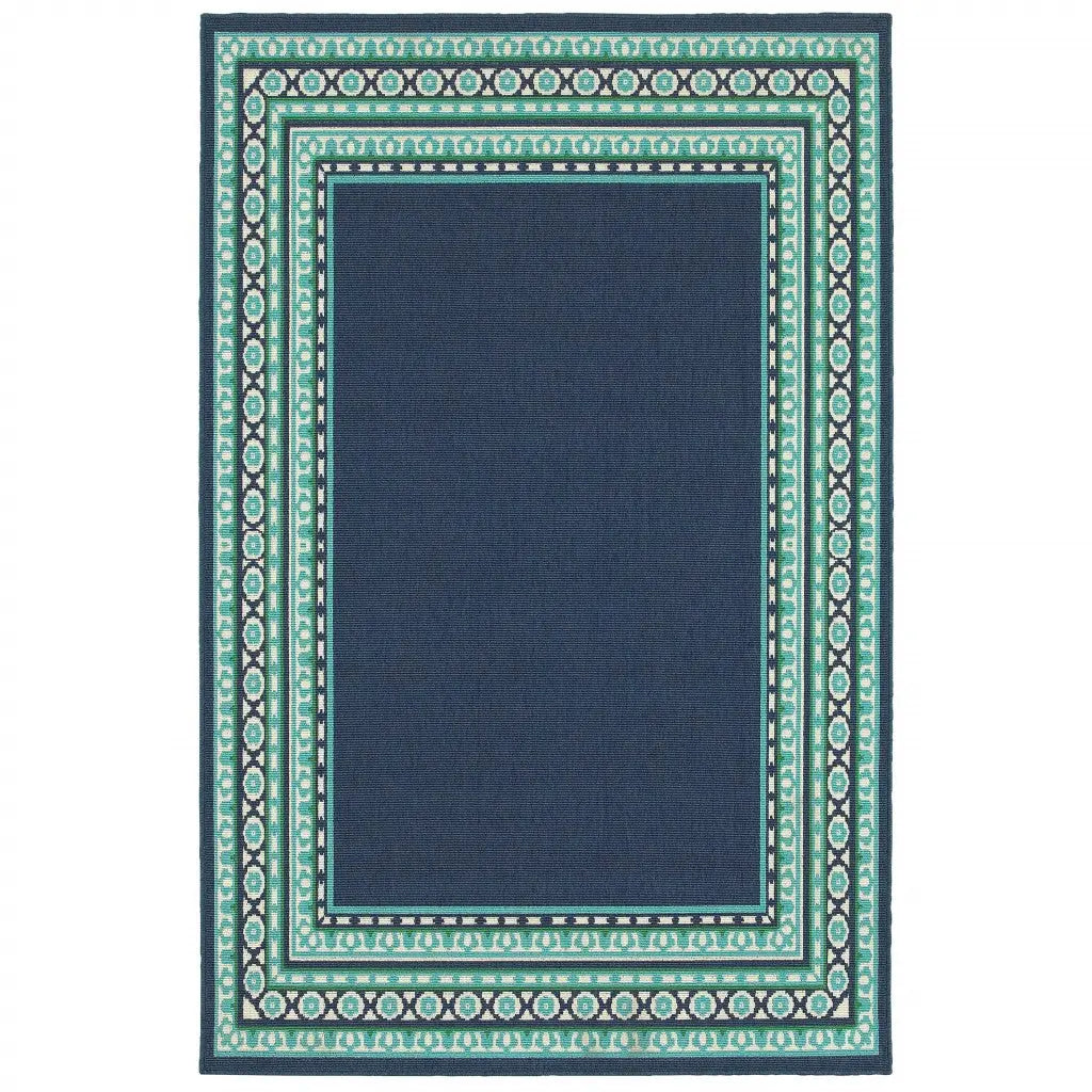 2' X 3' Blue and Green Indoor Outdoor Area Rug Homeroots Outdoor