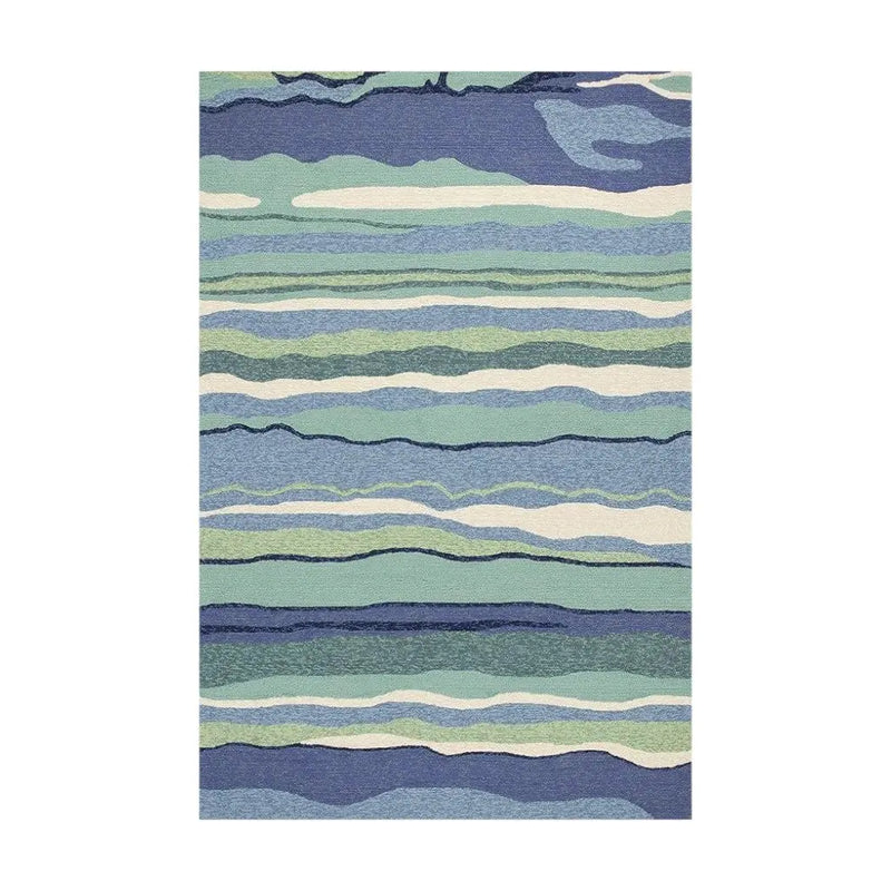 2' X 3' Blue and Ivory Abstract Handmade Indoor Outdoor Area Rug Homeroots Outdoor