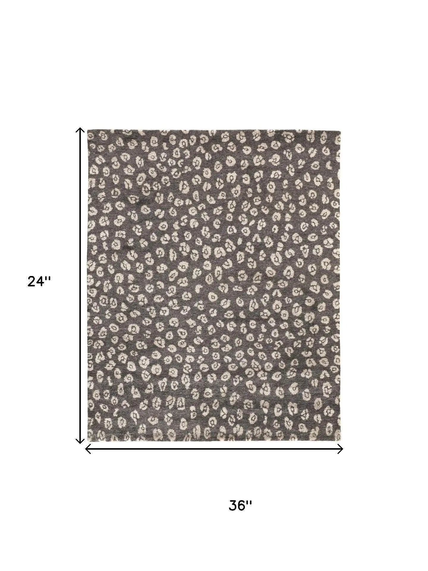 2' X 3' Brown And Tan Wool Animal Print Hand Knotted Area Rug Homeroots Home Decor