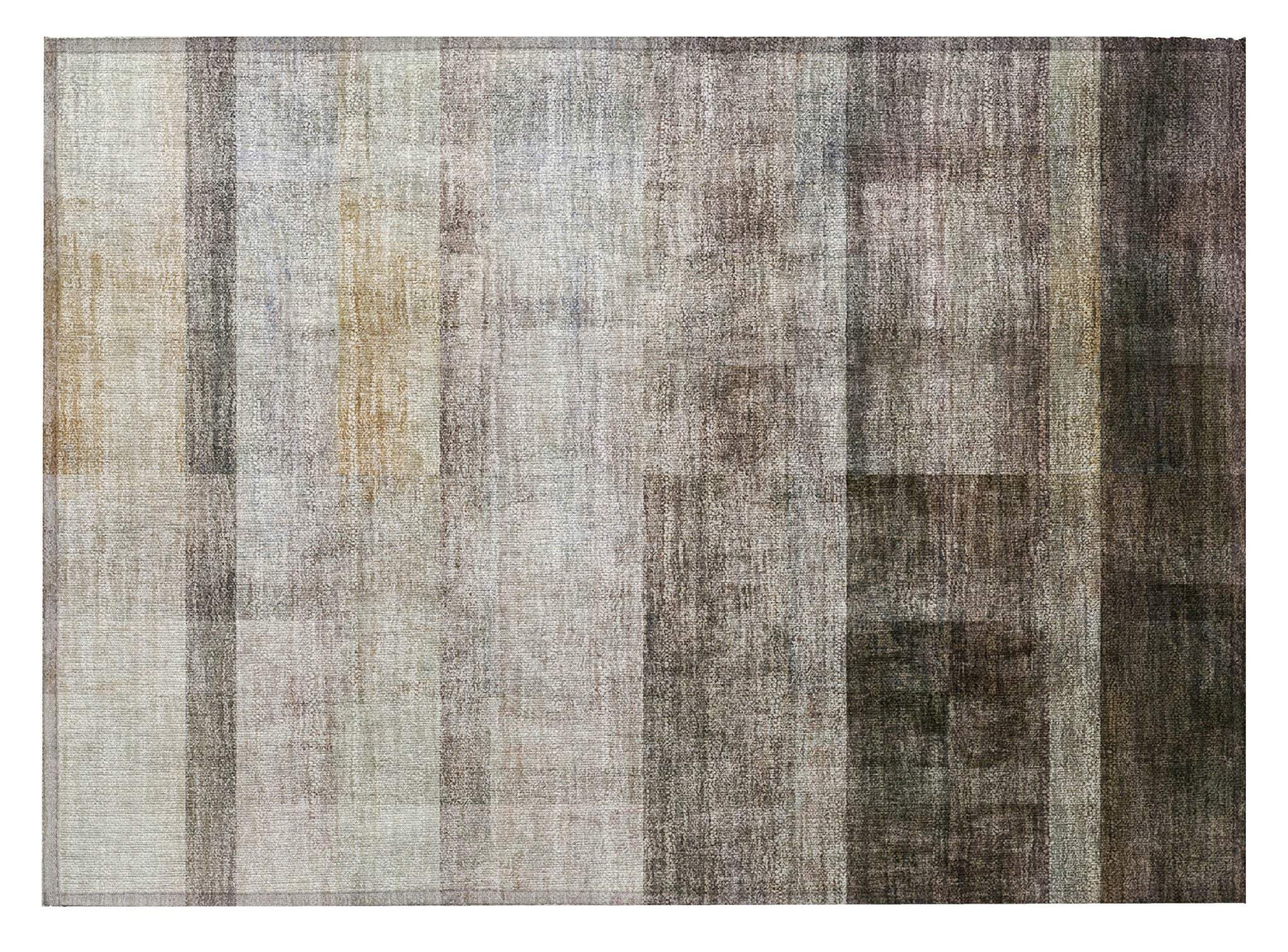2' X 3' Brown Ombre Washable Non Skid Indoor Outdoor Area Rug - GreatEagleInc