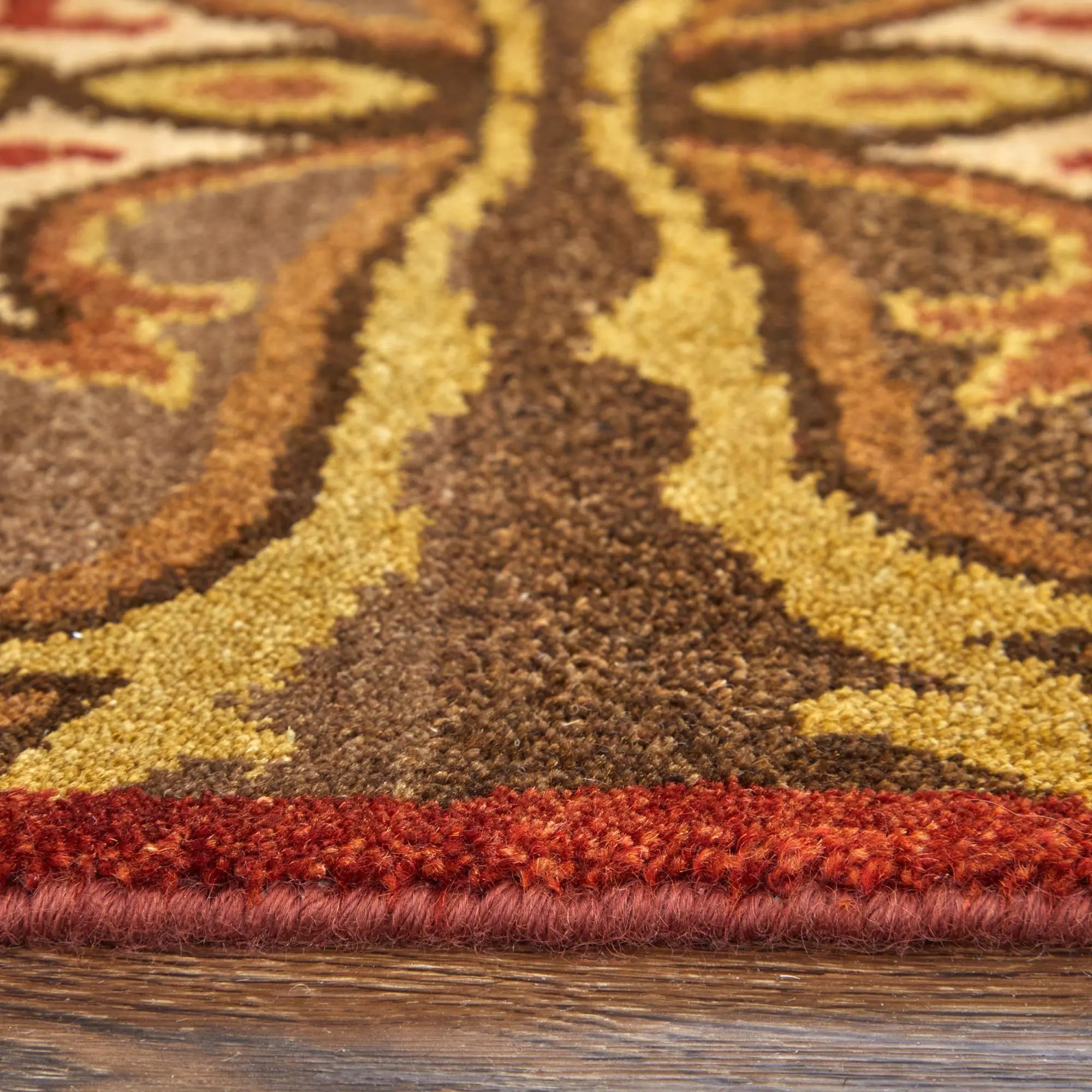2' X 3' Brown Red And Tan Wool Ikat Hand Knotted Area Rug Homeroots Home Decor