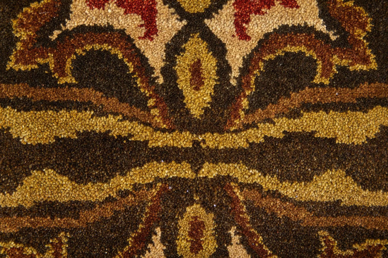 2' X 3' Brown Red And Tan Wool Ikat Hand Knotted Area Rug Homeroots Home Decor