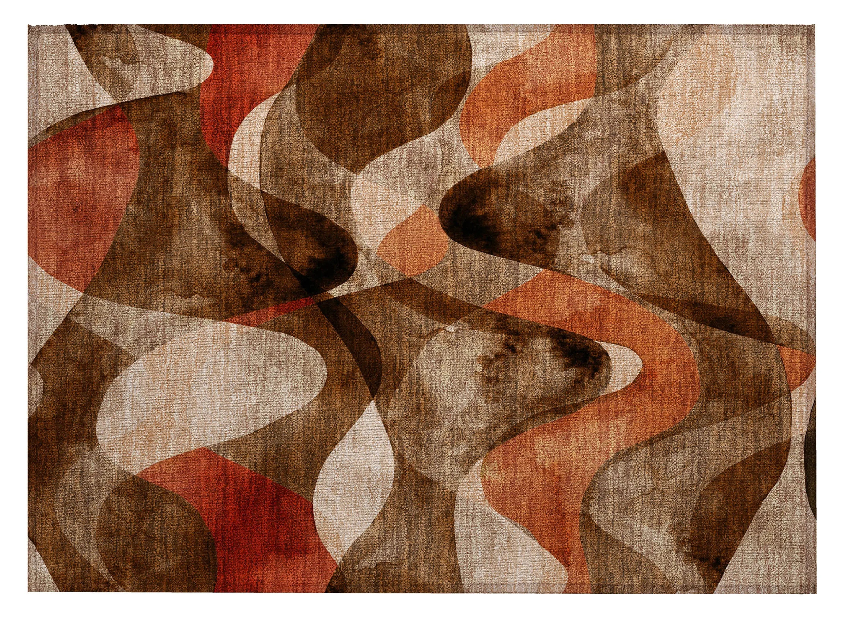 2' X 3' Chocolate Abstract Washable Non Skid Indoor Outdoor Area Rug - GreatEagleInc