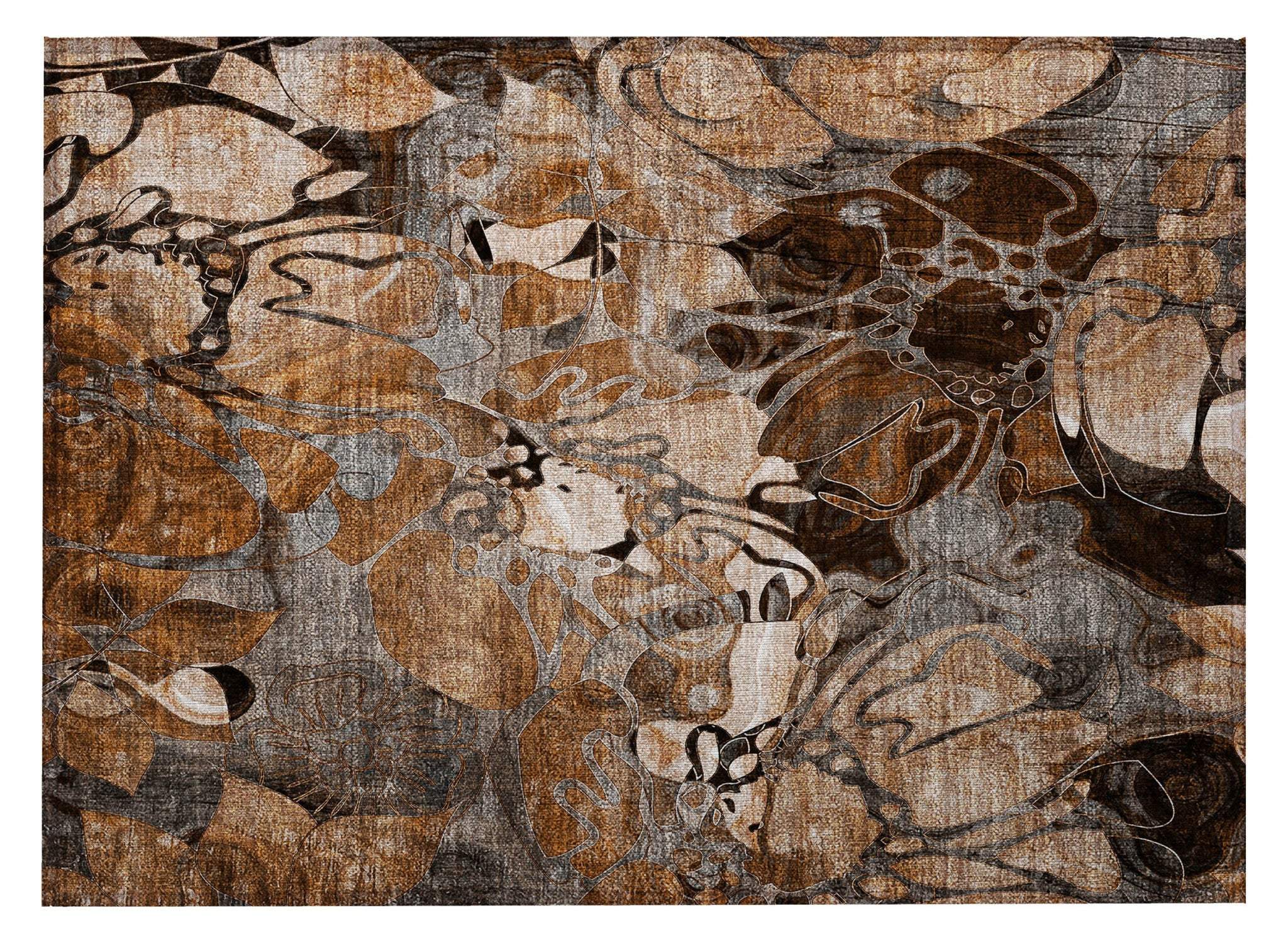 2' X 3' Chocolate Terracotta and Ivory Abstract Washable Indoor Outdoor Area Rug - GreatEagleInc
