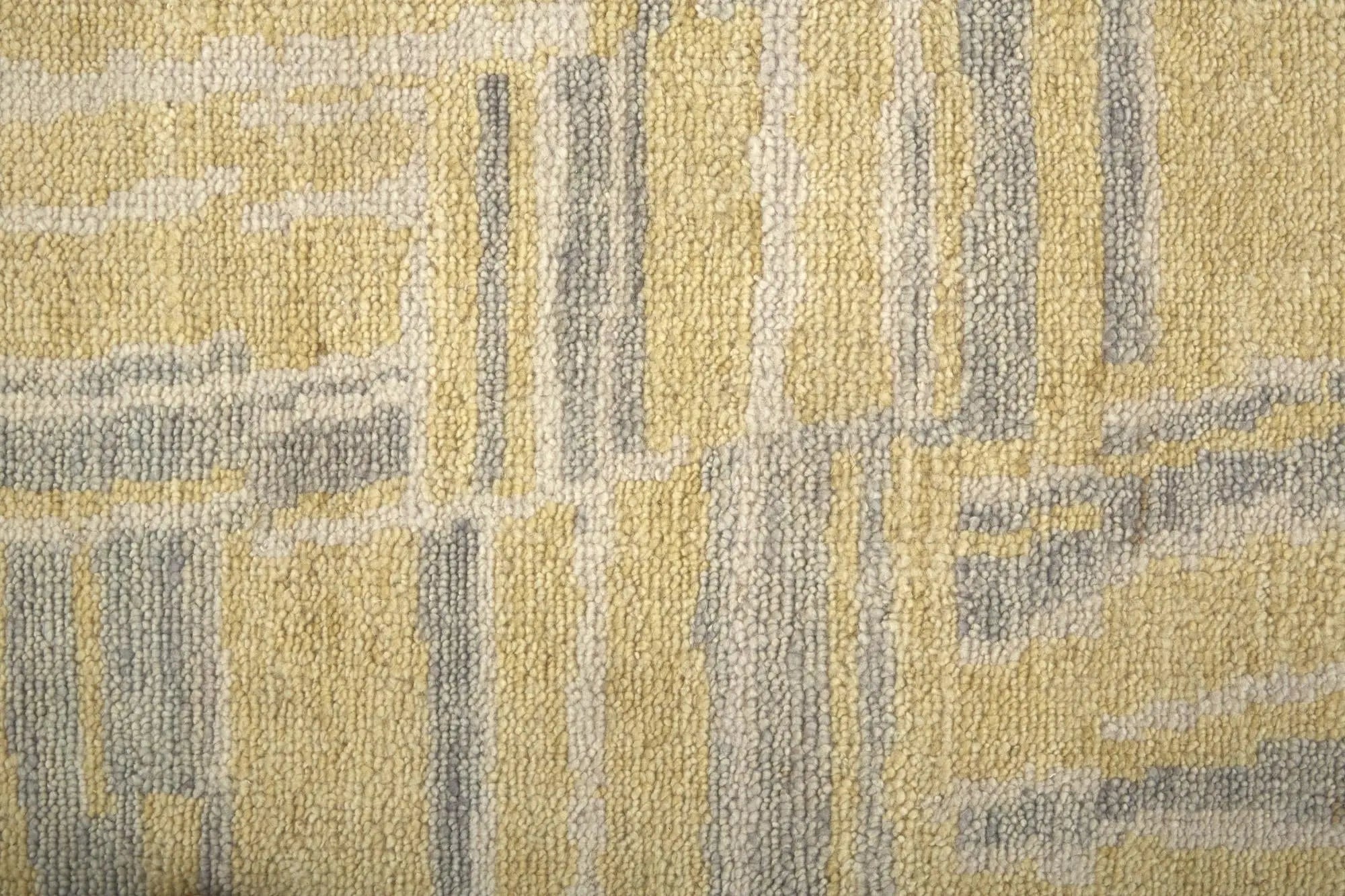 2' X 3' Gold And Gray Wool Abstract Hand Knotted Area Rug Homeroots Home Decor