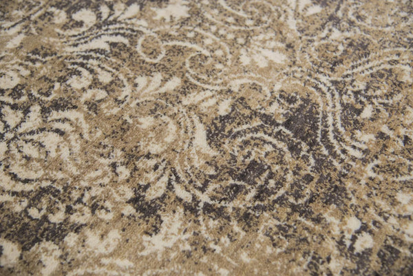 2' X 3' Gold Beige And Ivory New Zealand Lambs Wool Damask Hand Carved Handmade Area Rug Homeroots Home Decor