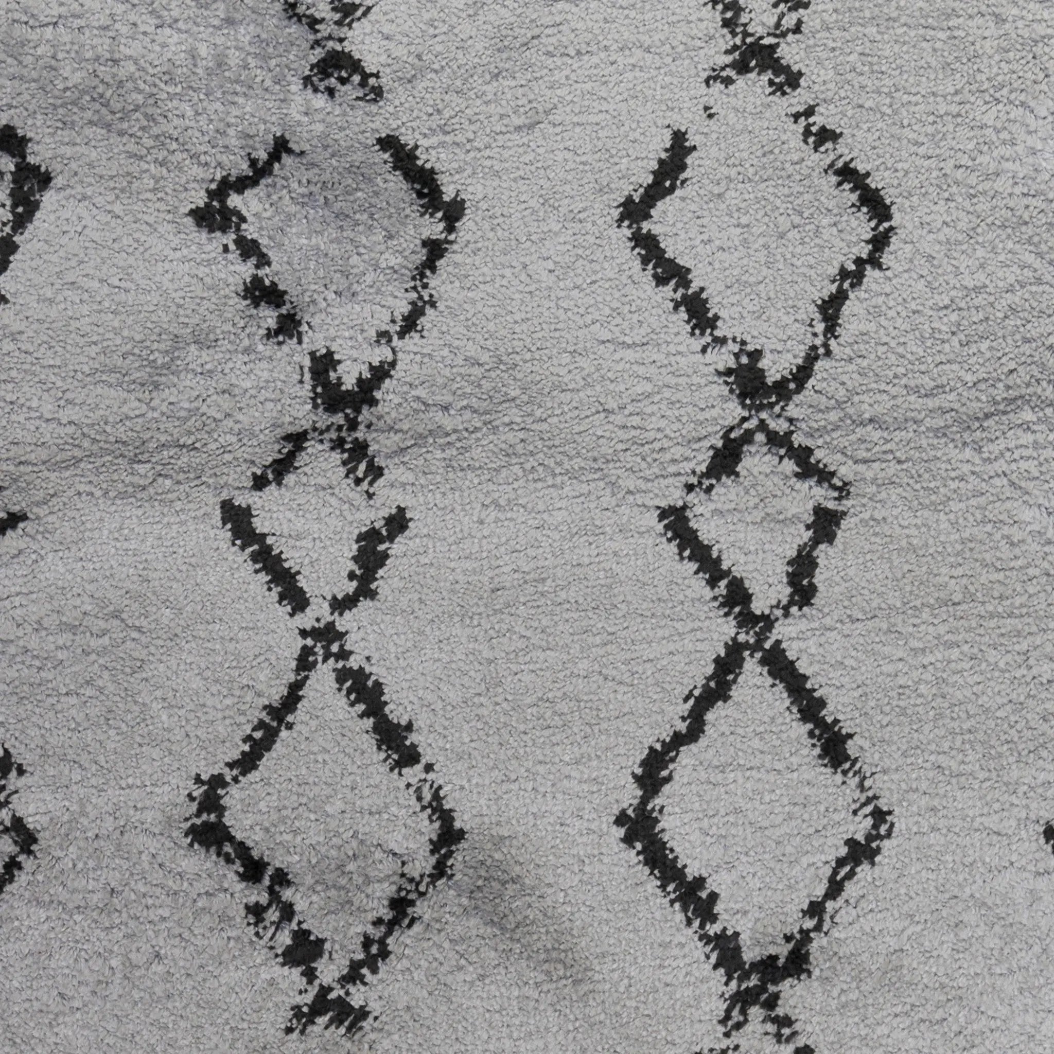 2' X 3' Gray And Black Geometric Shag Area Rug Homeroots Home Decor