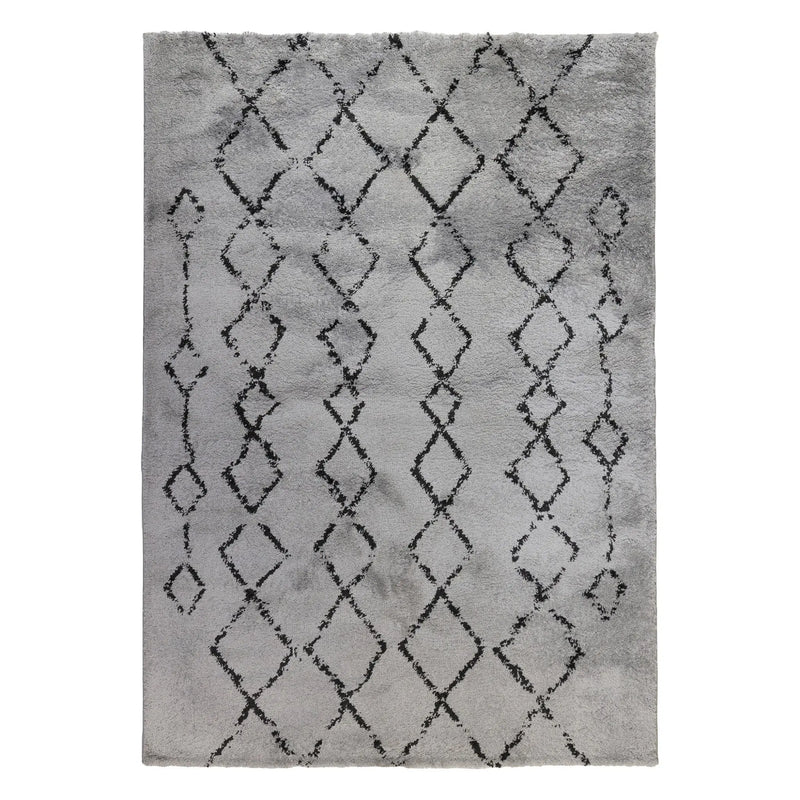2' X 3' Gray And Black Geometric Shag Area Rug Homeroots Home Decor