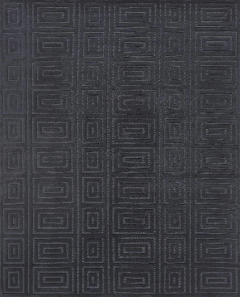 2' X 3' Gray And Black Wool Geometric Hand Knotted Area Rug Homeroots Home Decor