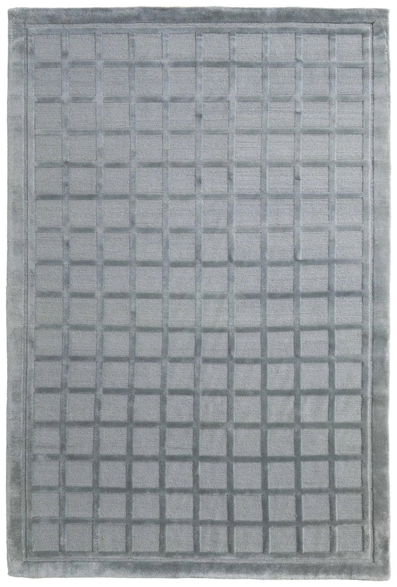 2' X 3' Gray And Blue Wool Geometric Hand Knotted Area Rug Homeroots Home Decor