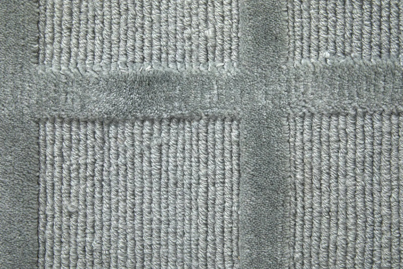 2' X 3' Gray And Blue Wool Geometric Hand Knotted Area Rug Homeroots Home Decor