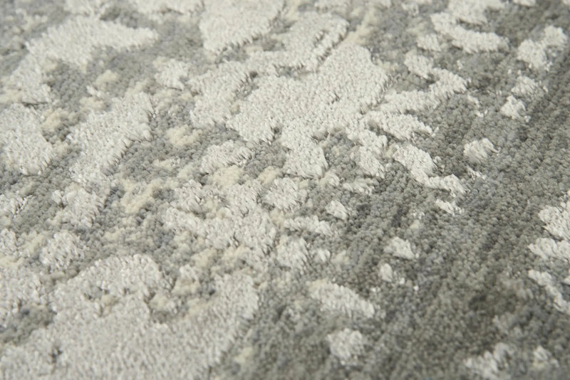 2' X 3' Gray And Ivory New Zealand Lambs Wool Abstract Hand Carved Handmade Area Rug Homeroots Home Decor