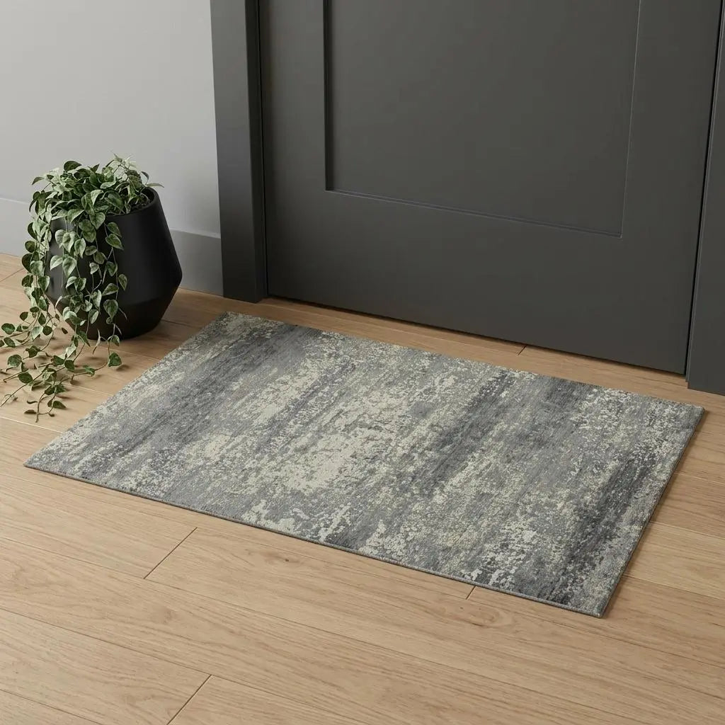 2' X 3' Gray And Ivory New Zealand Lambs Wool Abstract Hand Carved Handmade Area Rug Homeroots Home Decor