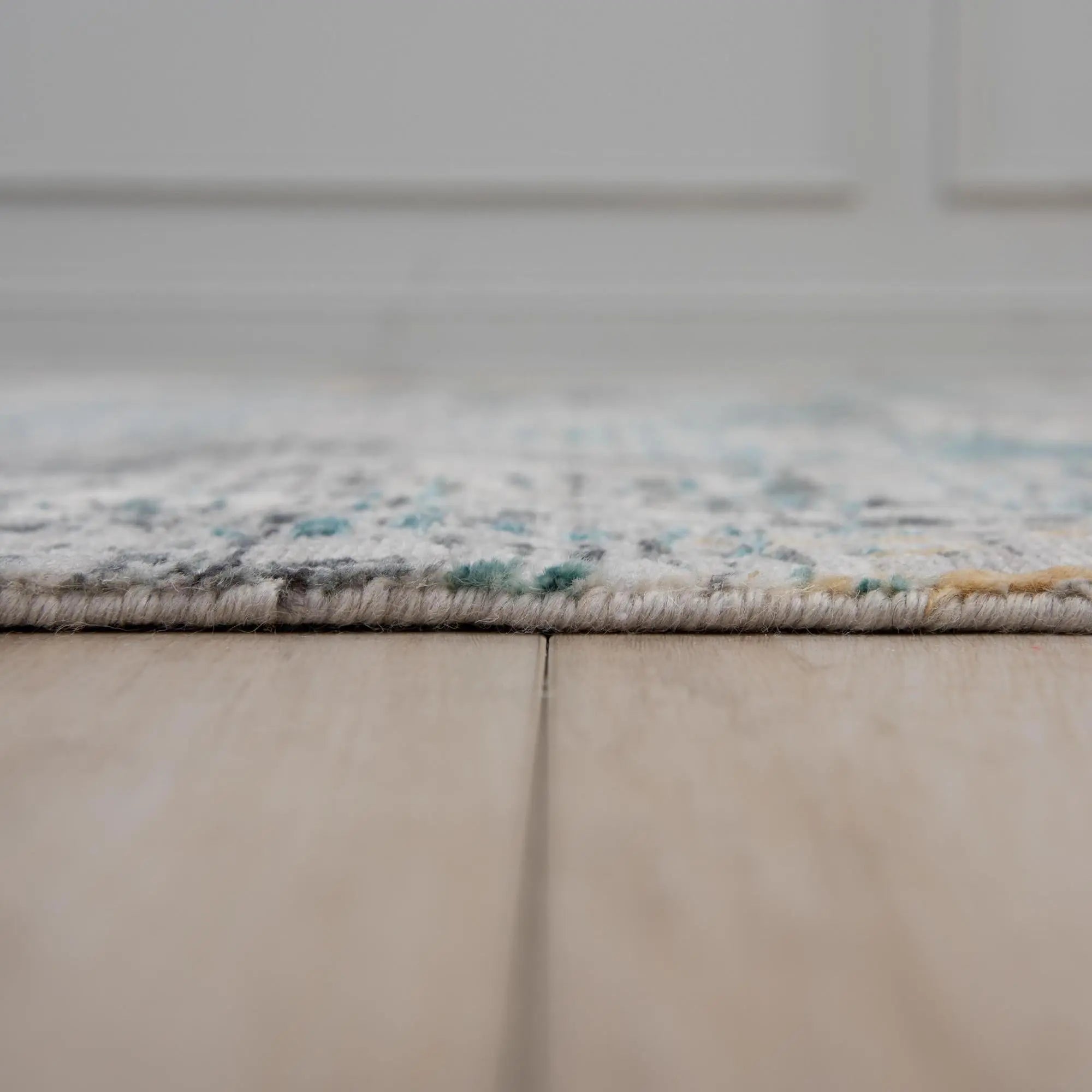 2' X 3' Gray Black Yellow Blue And Ivory New Zealand Lambs Wool Abstract Hand Carved Handmade Area Rug Homeroots Home Decor