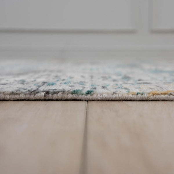 2' X 3' Gray Black Yellow Blue And Ivory New Zealand Lambs Wool Abstract Hand Carved Handmade Area Rug Homeroots Home Decor