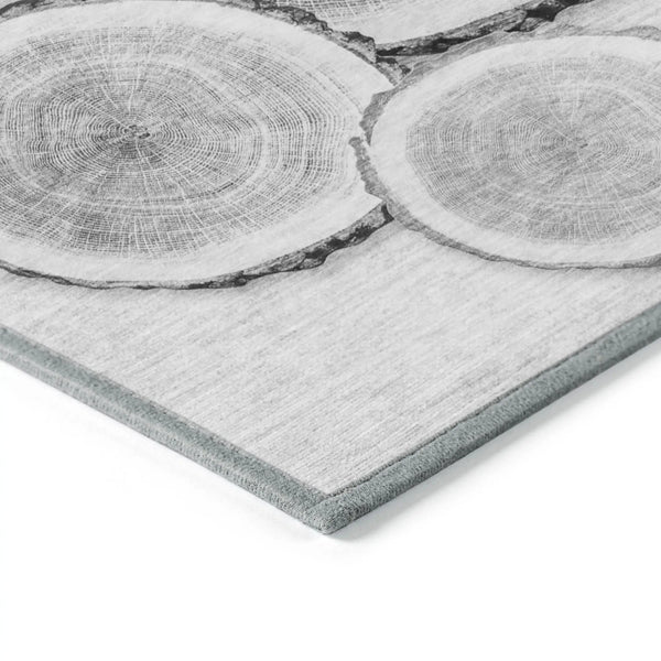 2' X 3' Gray and Black Faux Bois Washable Non Skid Indoor Outdoor Area Rug Homeroots Outdoor