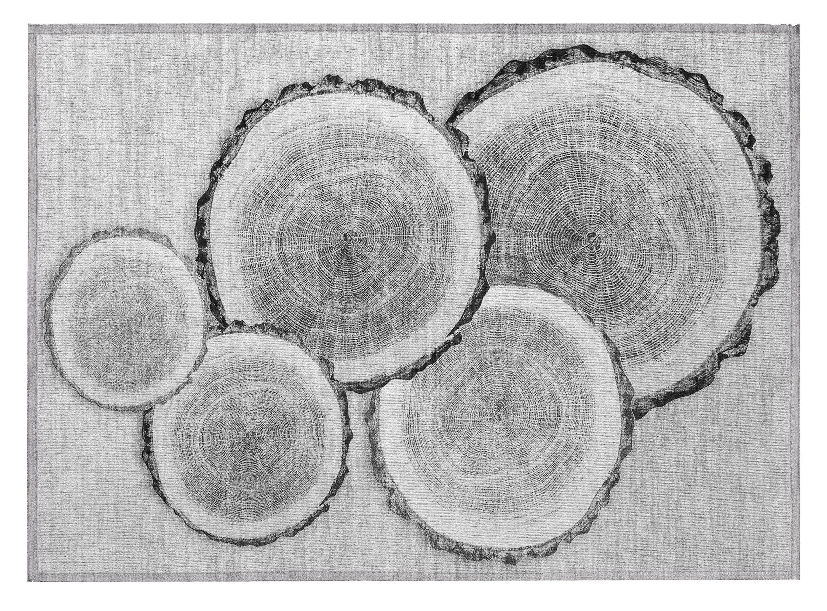 2' X 3' Gray and Black Faux Bois Washable Non Skid Indoor Outdoor Area Rug Homeroots Outdoor