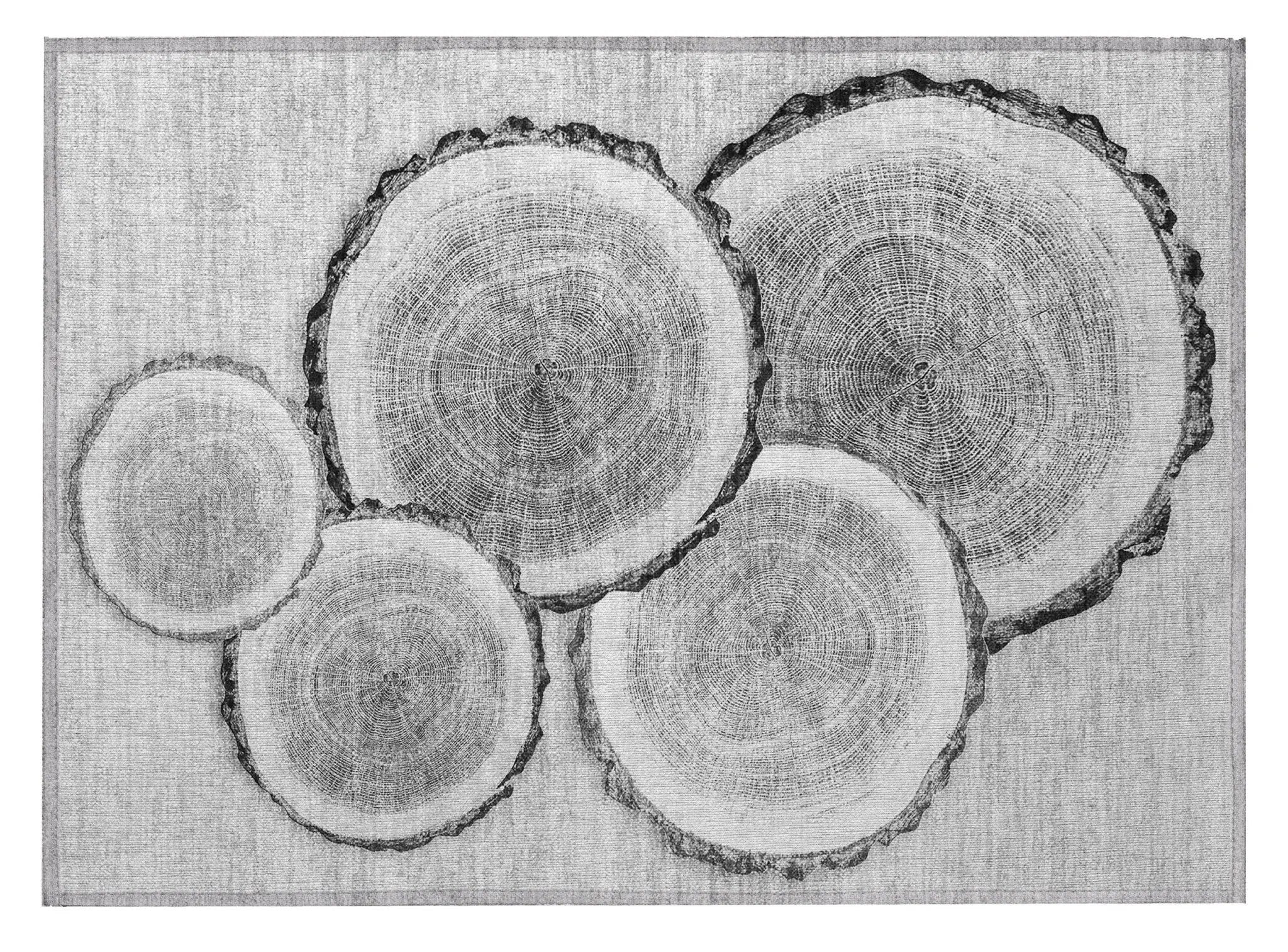 2' X 3' Gray and Black Faux Bois Washable Non Skid Indoor Outdoor Area Rug Homeroots Outdoor