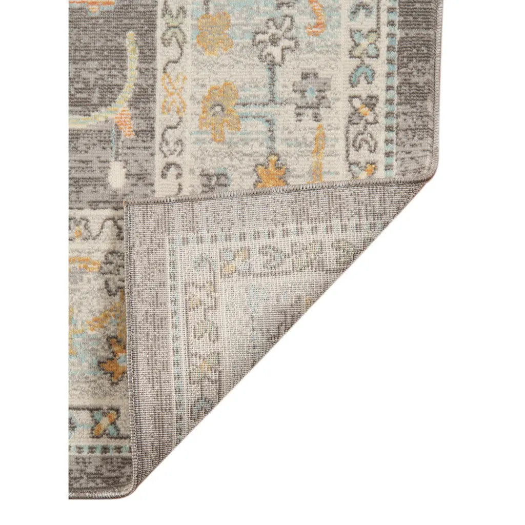 2' X 3' Gray and Orange Floral Stain Resistant Indoor Outdoor Area Rug Homeroots Outdoor