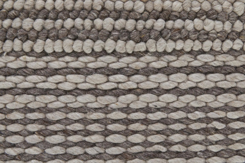 2' X 3' Ivory And Brown Wool Striped Hand Woven Area Rug Homeroots Home Decor
