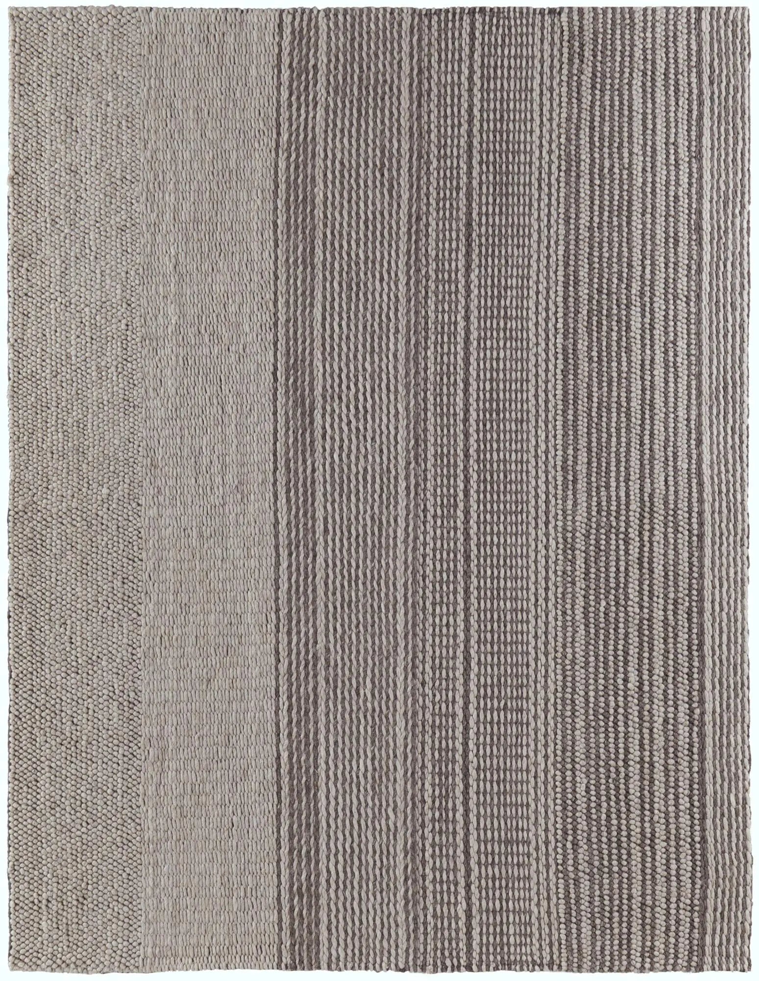 2' X 3' Ivory And Brown Wool Striped Hand Woven Area Rug Homeroots Home Decor