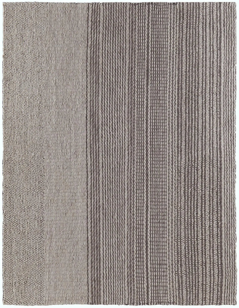 2' X 3' Ivory And Brown Wool Striped Hand Woven Area Rug Homeroots Home Decor