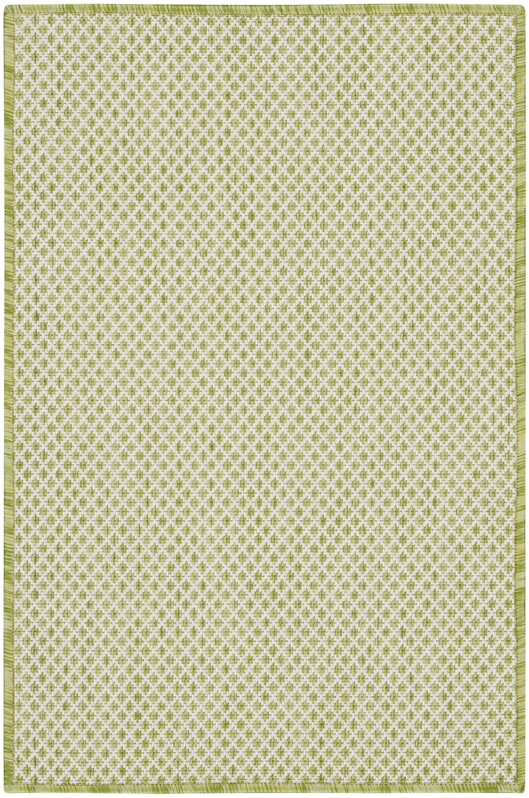 2' X 3' Ivory And Green Geometric Indoor Outdoor Area Rug Homeroots Outdoor