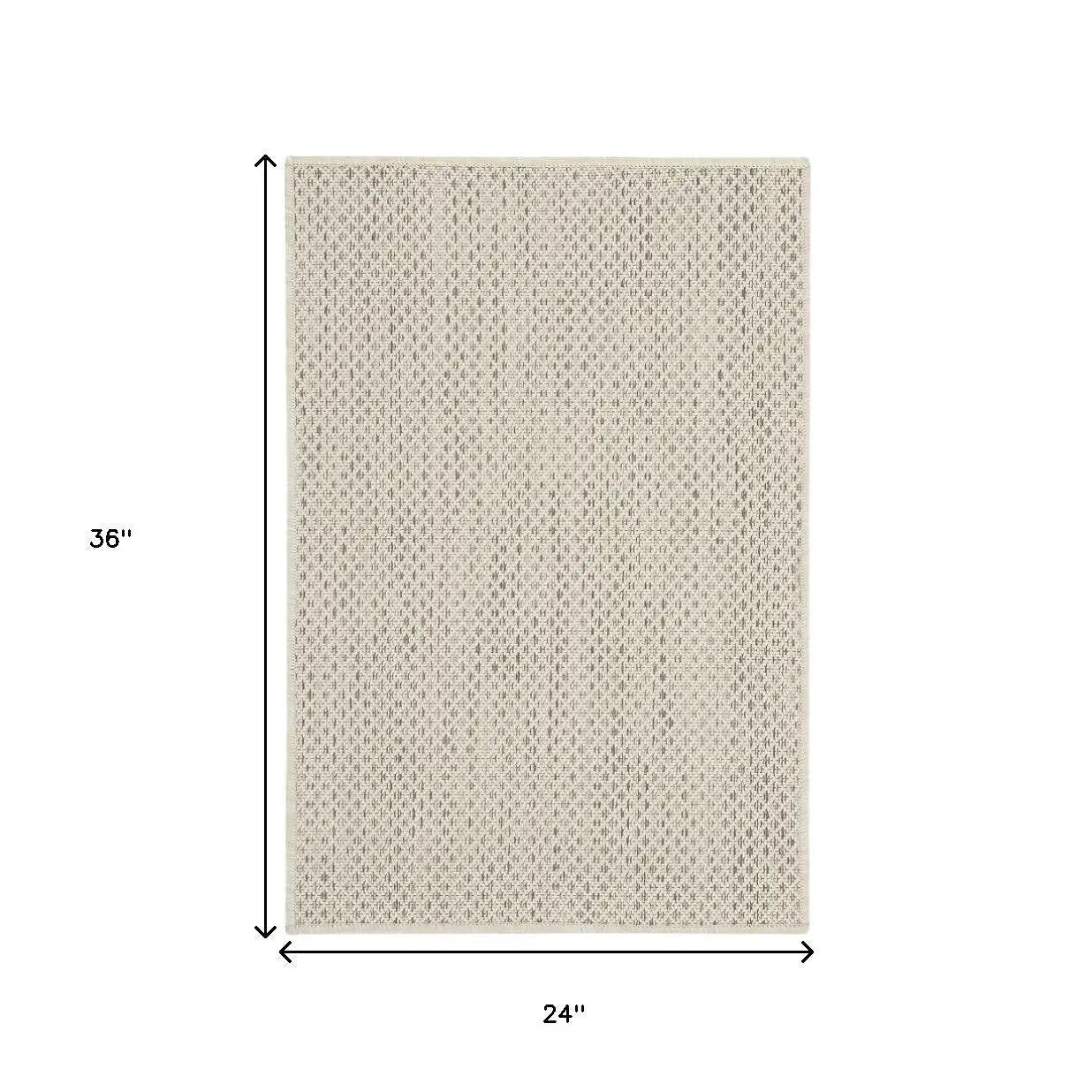 2' X 3' Ivory And Silver Geometric Indoor Outdoor Area Rug Homeroots Outdoor