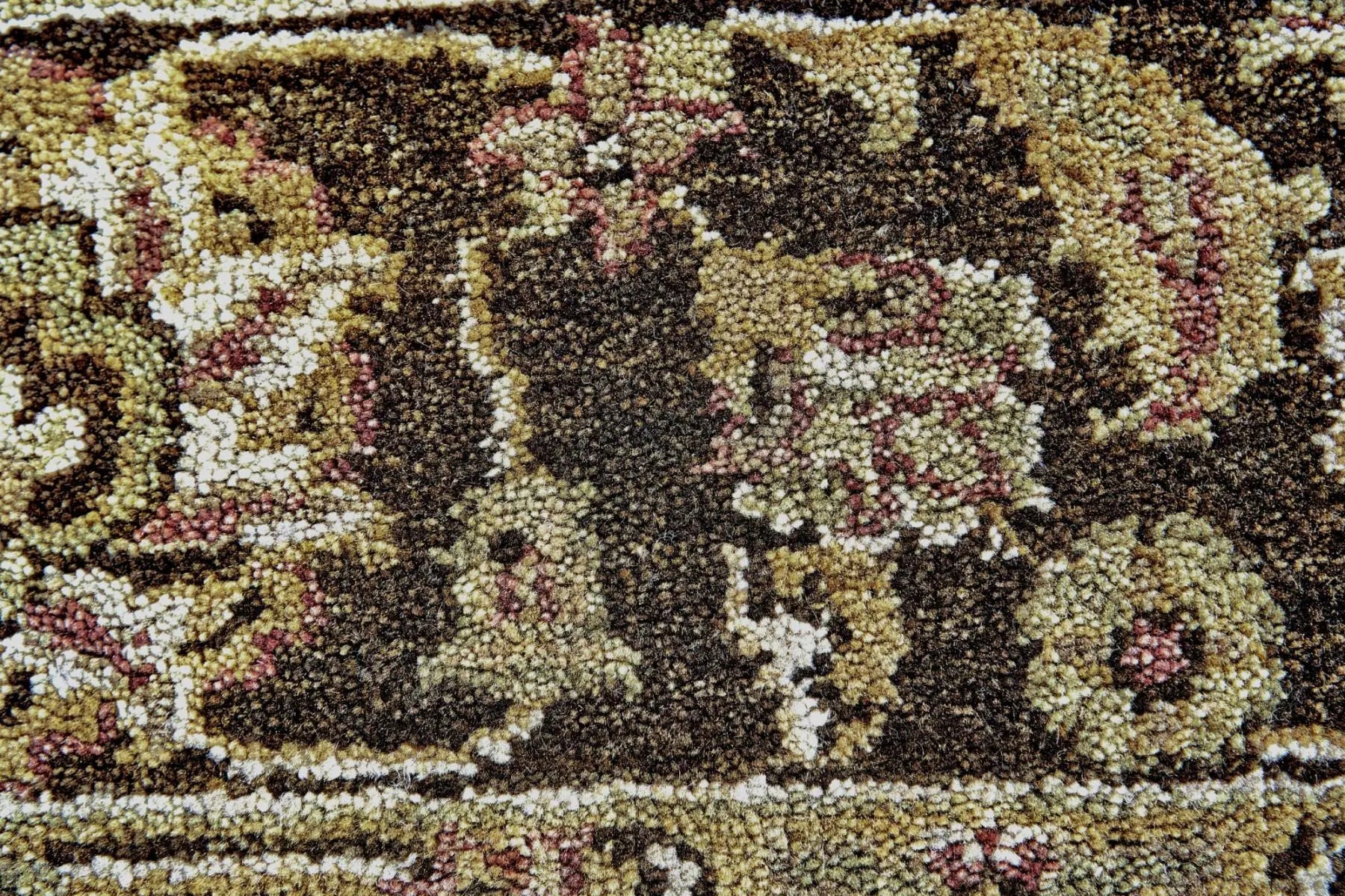 2' X 3' Ivory Gold And Brown Wool Oriental Hand Knotted Area Rug Homeroots Home Decor